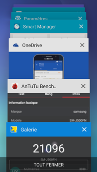 Samsung Galaxy J5 : multitâche