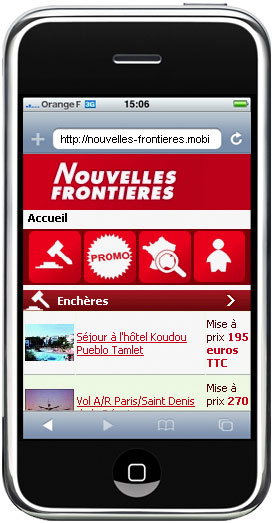 Nouvelles Frontières lance les enchères sur mobile