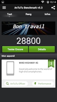 Wiko Highway 4G benchmark