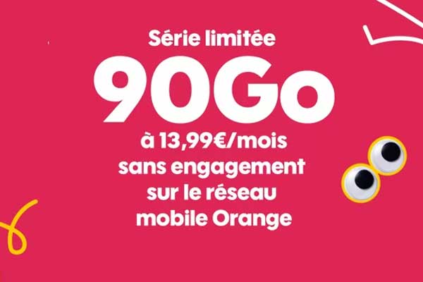 Forfait pas cher : Nouvelle Série Limitée SOSH avec 90Go sur le réseau Orange 