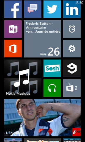 Nokia Lumia 925 : homescreen