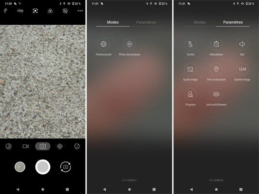Interface caméra Wiko Power U30