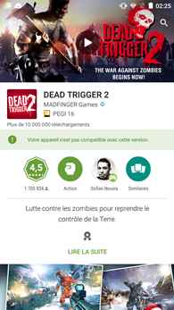 ARCHOS 50 Helium + : Dead Trigger 2 sur le Play Store