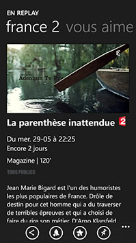 France TV Pluzz sur Windows Phone 8