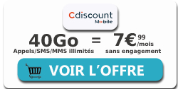 promo forfait Cdiscount Mobile 40Go