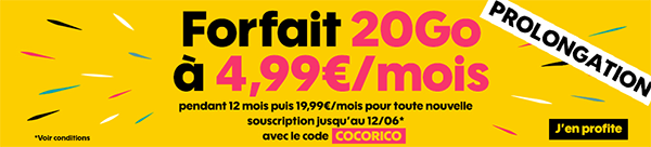 Le forfait mobile Sosh 20 Go en promotion à 4,99 euros !