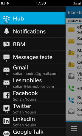 BlackBerry Z10 : Hub