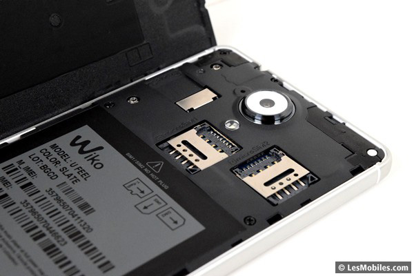 Wiko Ufeel : ports microSIM et microSD