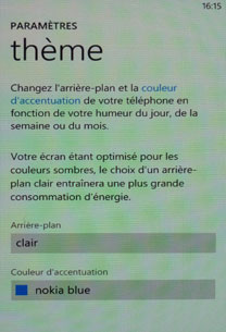 Nokia Lumia 710 : menu thèmes