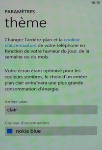 Nokia Lumia 710 : menu thèmes