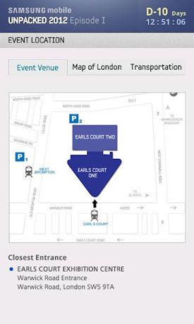 Samsung Galaxy S3 application Samsung Mobile UNPACKED 2012