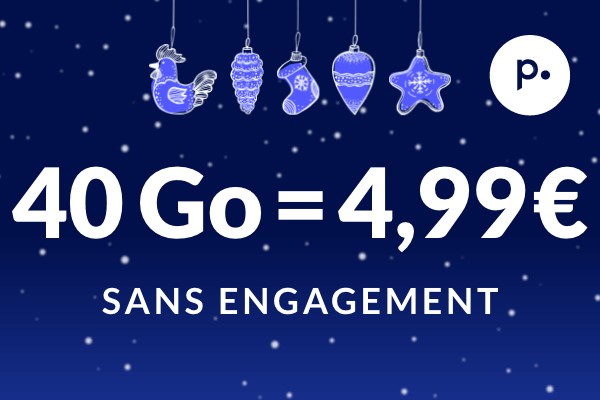Noël est en avance chez Prixtel : un forfait mobile 40Go à 4,99 € !