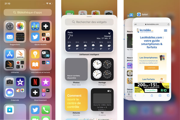 Suite de l'écran accueil de l'iPhone 12