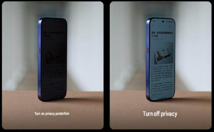 Xiaomi 18 Pro écran confidentialité démo