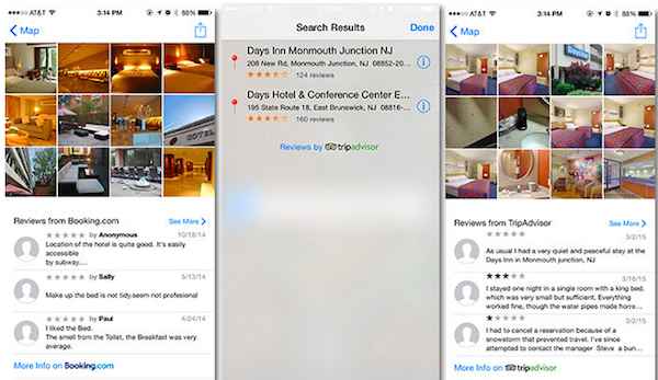 TripAdvisor et Booking.com intégrés à Apple Plans