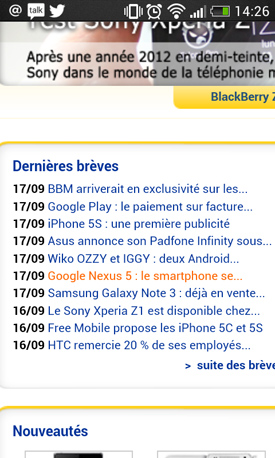 HTC Desire 500 : paramètres