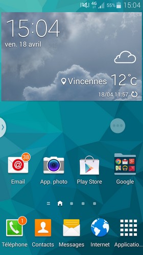Samsung Galaxy S5 : interface Touchwiz