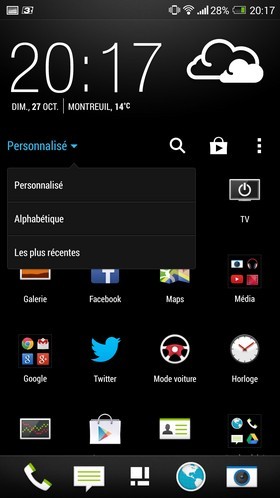 HTC One Max : homscreen