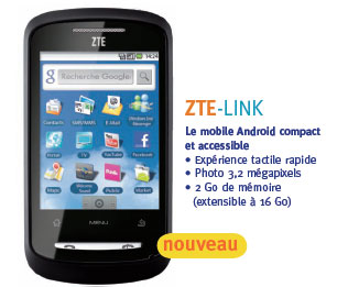 Le ZTE Link (Android 1.6) bientôt chez Bouygues