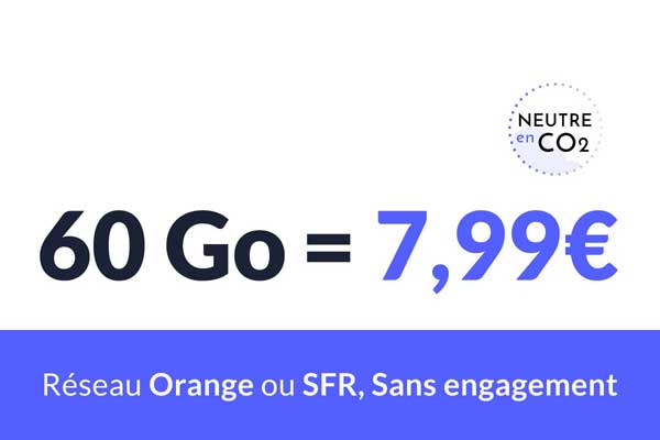 ALERTE ! Derniers jours pour profiter d'un forfait mobile 60Go en promo à 7.99€ par mois