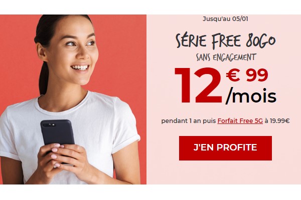 Free Mobile prolonge son forfait sans engagement 80Go en promo à seulement 12.99€