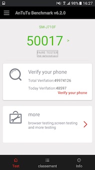 Samsung Galaxy J7 2016 performances