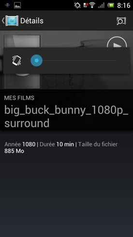 Sony Xperia J : menu vidéo