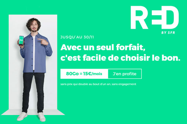 RED by SFR : un forfait mobile 80 Go en promotion