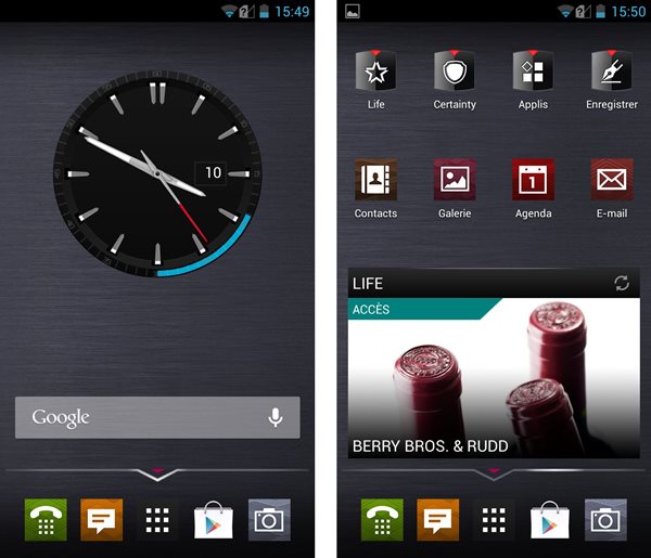 Vertu Constellation : écran d'accueil