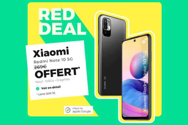 Nouveau RED DEAL : le Xiaomi Redmi Note 10 est offert avec un forfait mobile 100Go !