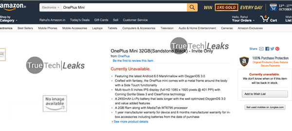 Un OnePlus Mini apparaît sur le portail indien d'Amazon
