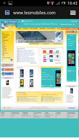 Sony Xperia J : navigateur Web