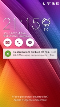 Asus ZenFone Selfie : écran de déverrouillage