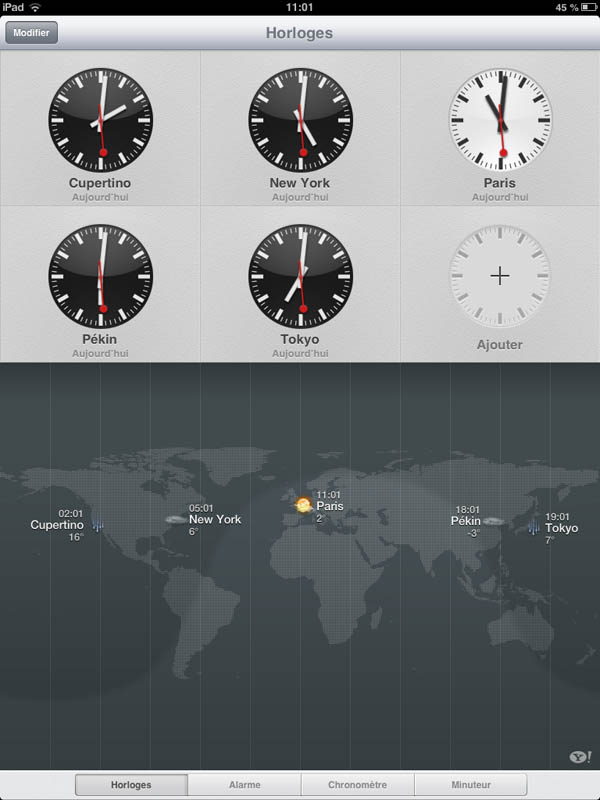 Apple iPad Mini : horloge