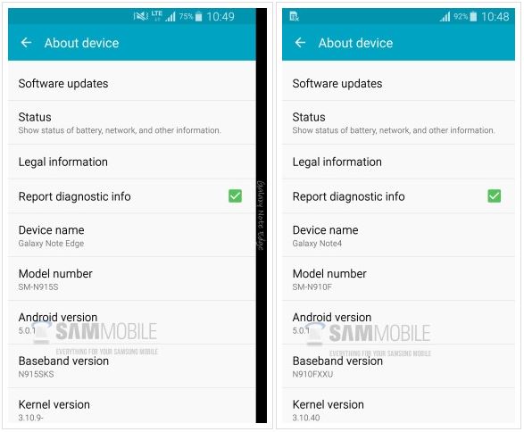 Samsung travaille déjà sur Android 5.0.1 Lollipop pour les Galaxy Note 4 / EDGE