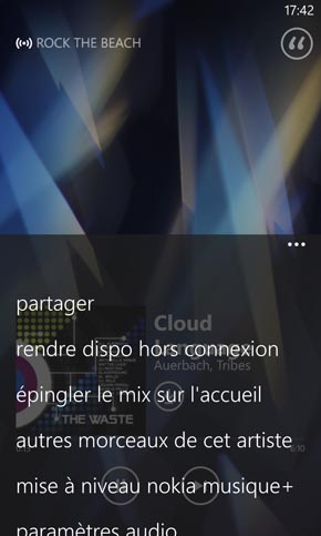 Nokia Lumia 925 : lecteur musical