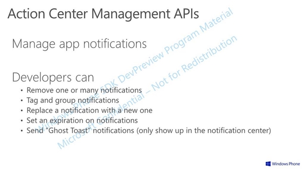 Windows Phone 8.1 : Action Center présenté en quelques slides